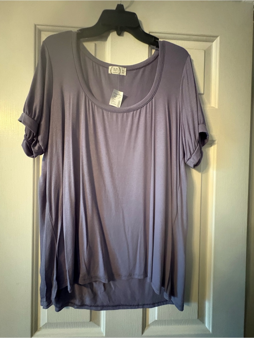 Maurice’s 24/7 size XXL A New Day Lavender Scoop-Neck Short Sleeve Top